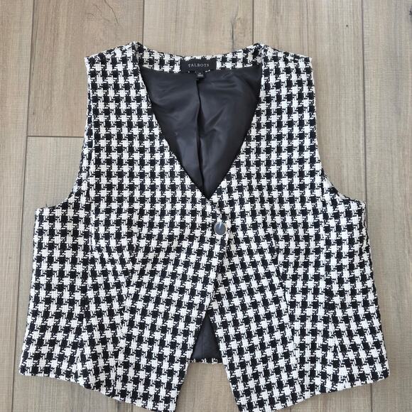 Talbots Houndstooth A-Line Skirt and Vest 2pc Set Women Sz 12 - Picture 11 of 16